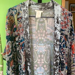 Beautiful velvet and sheer kimono